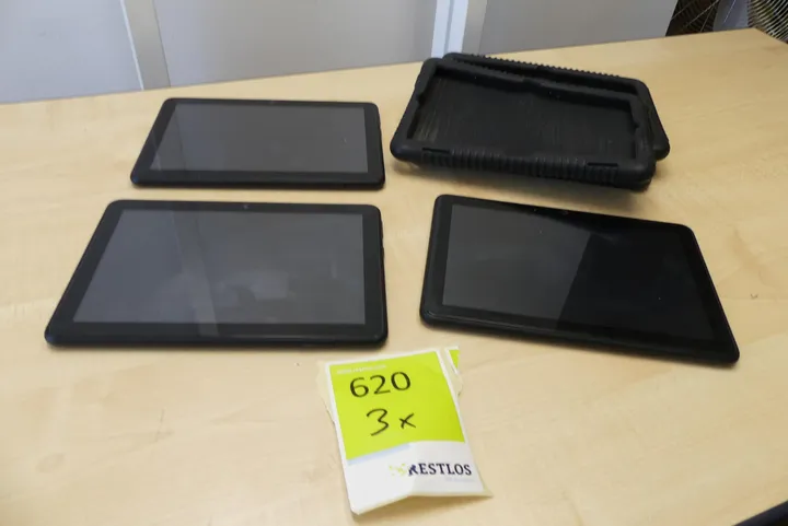 3x Amazon - Tablett mit 3x Gummi/Silikon Schutzhülle